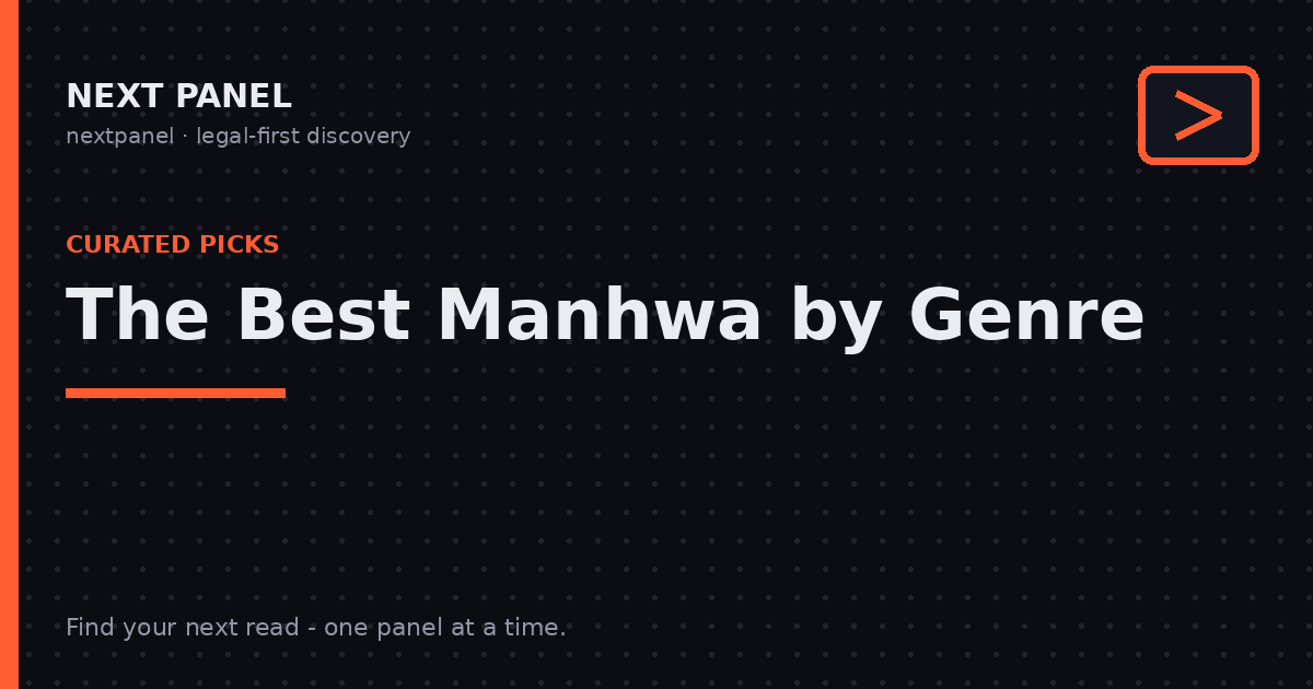 Next Panel cover card: the best manhwa by genre