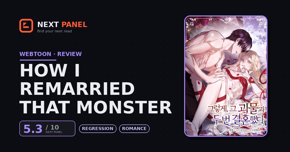 How I Remarried That Monster cover - Next Panel review
