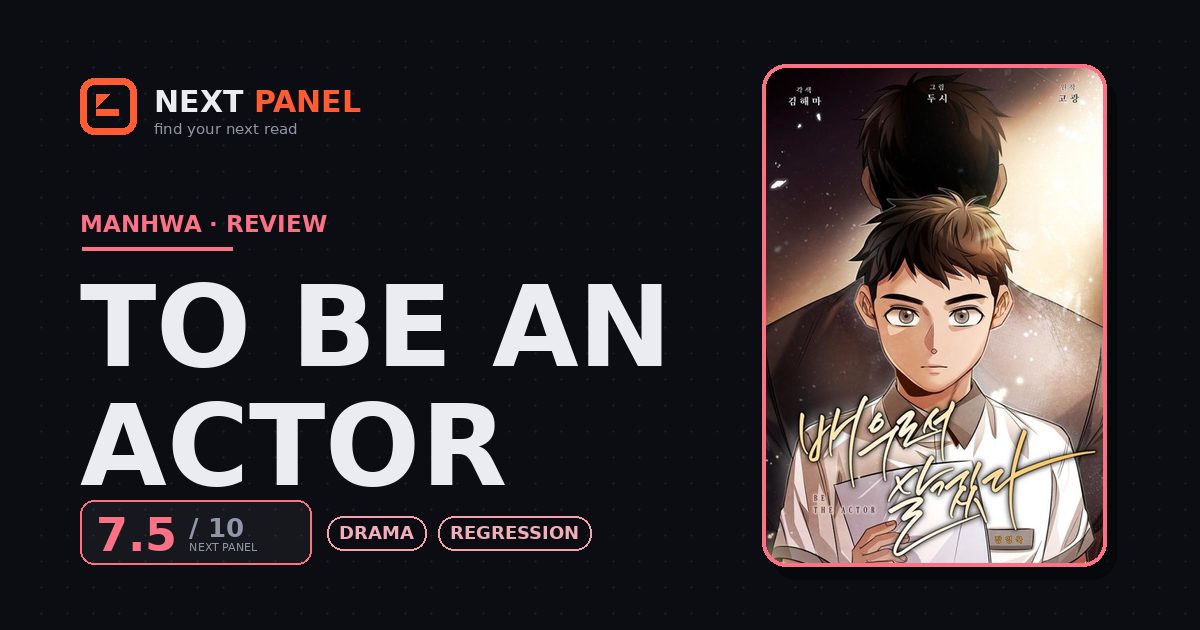 To Be an Actor cover - Next Panel review